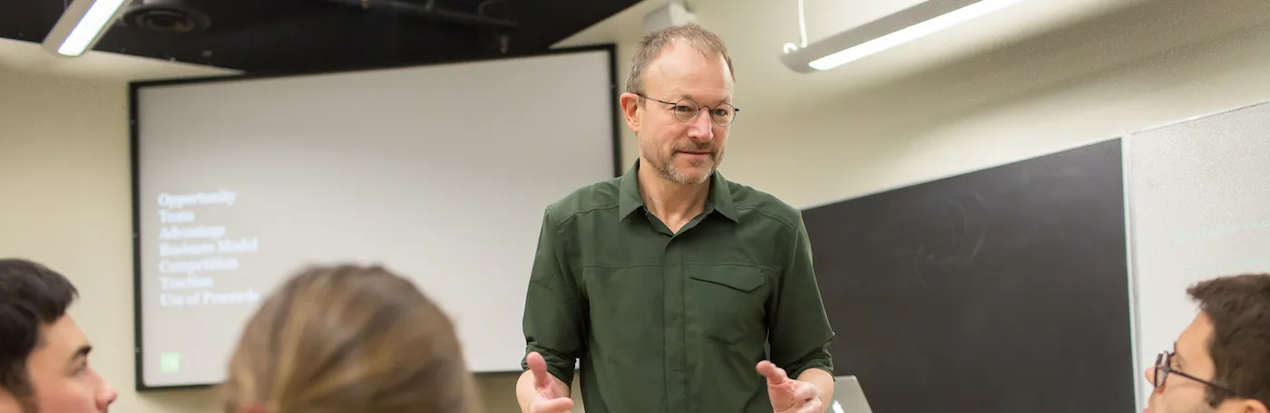 Professor of Professional Practice in the Department of Industrial Engineering and Operation Research Harry West teaching students